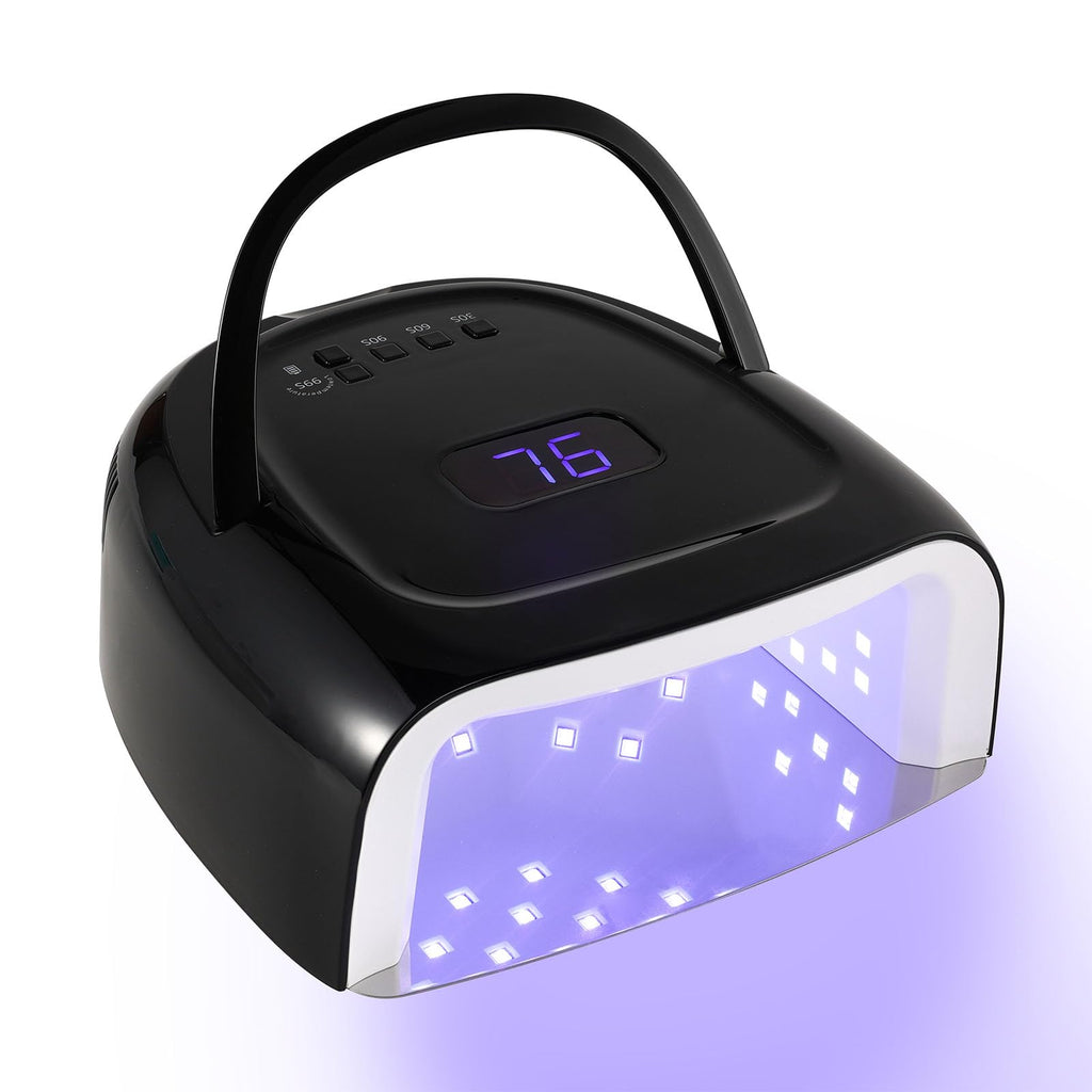 NailFace Cordless 60W UV LED Nail Lamp – Rechargeable Gel Dryer, Auto Sensor (Black)