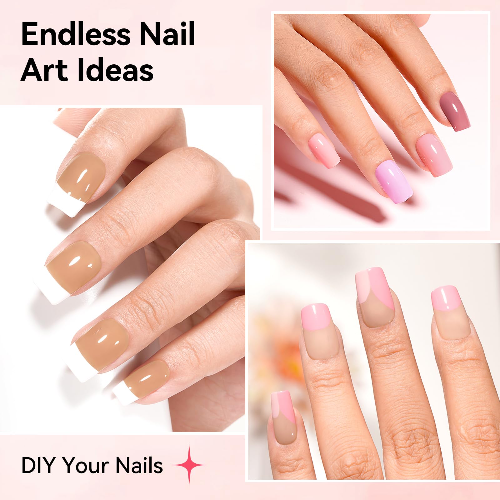 Nailshion 16-Color Nail Polish Set with Base & Top Coat and Remover Pads