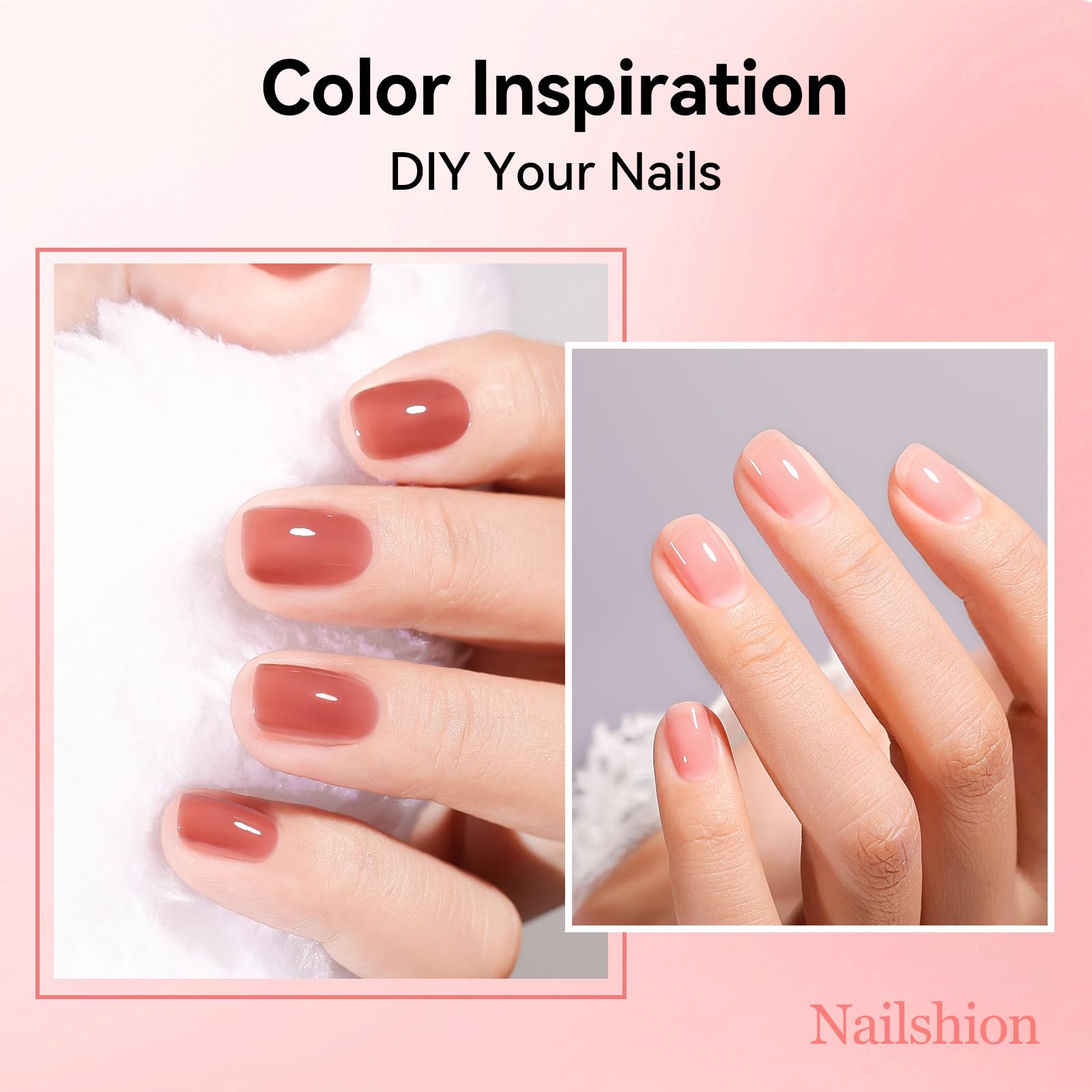 Nailshion Nude Nail Polish Set – 6 Neutral Shades, Quick-Dry, Non-Toxic, Castor Oil + Vitamin E