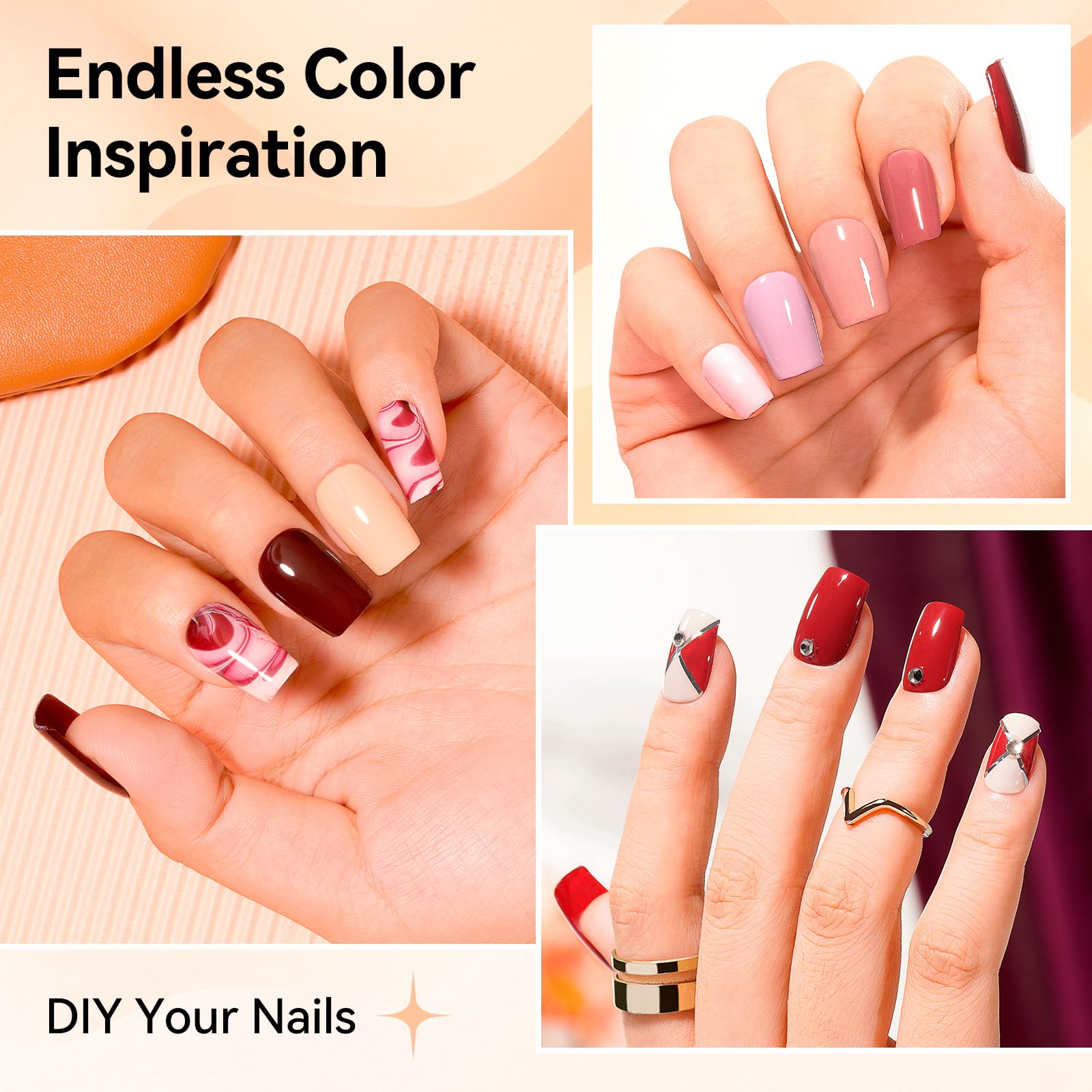 Nailshion Nude Gray Nail Polish Set – 16 Colors with Base & Top Coat, Remover Pads | Fast Dry, Non-Gel