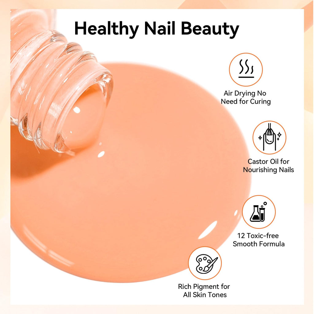 Nailshion Nude Gray Nail Polish Set – 16 Colors with Base & Top Coat, Remover Pads | Fast Dry, Non-Gel