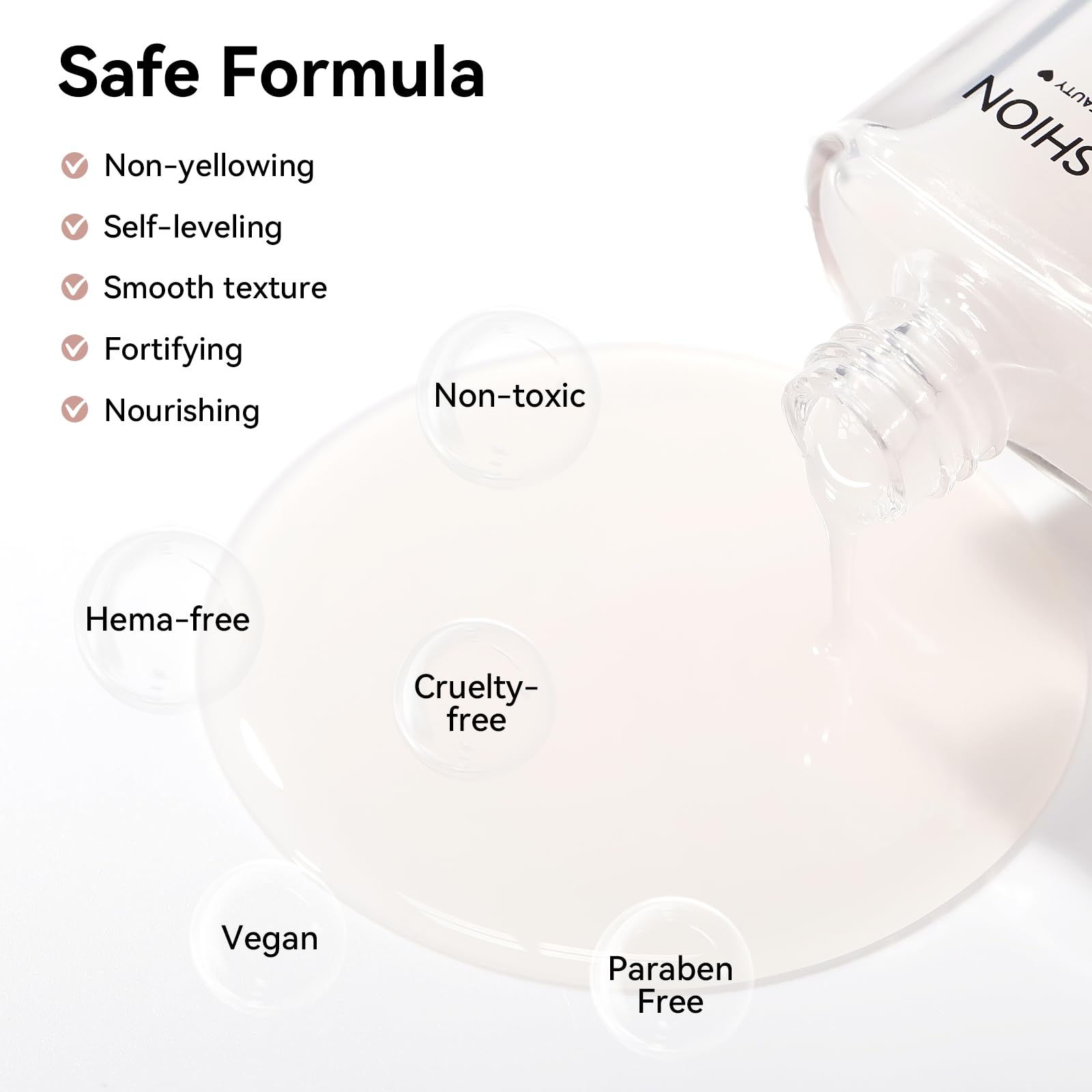 Nailshion Ridge Filler Base Coat 3-in-1 Nail Strengthener – Milky, Vegan, Salon‑Quality at Home