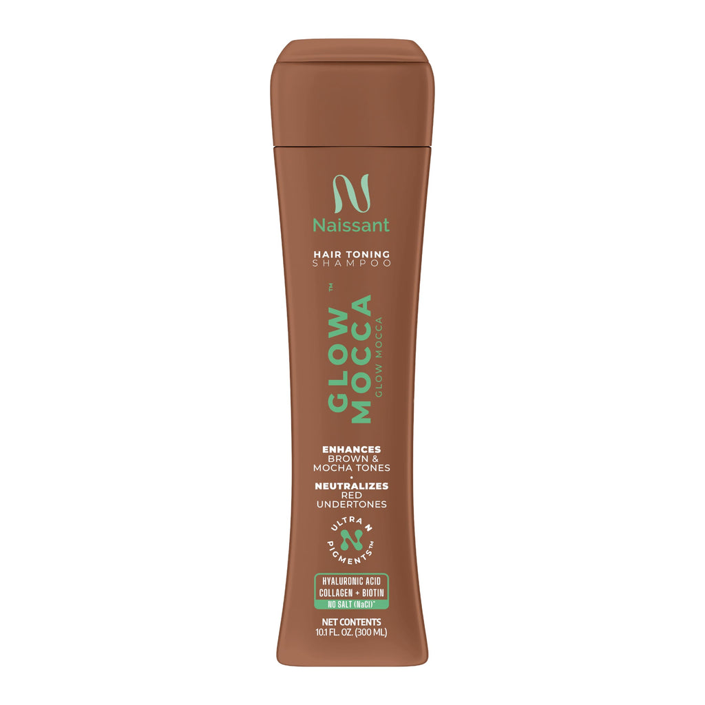 Naissant Glow Mocca Hair Toning Shampoo — Neutralizes Red/Orange Undertones with High-Purity Pigments for Brown & Mocha Hair | Paraben, Ammonia & Sulfate Free | 10.1 Fl Oz