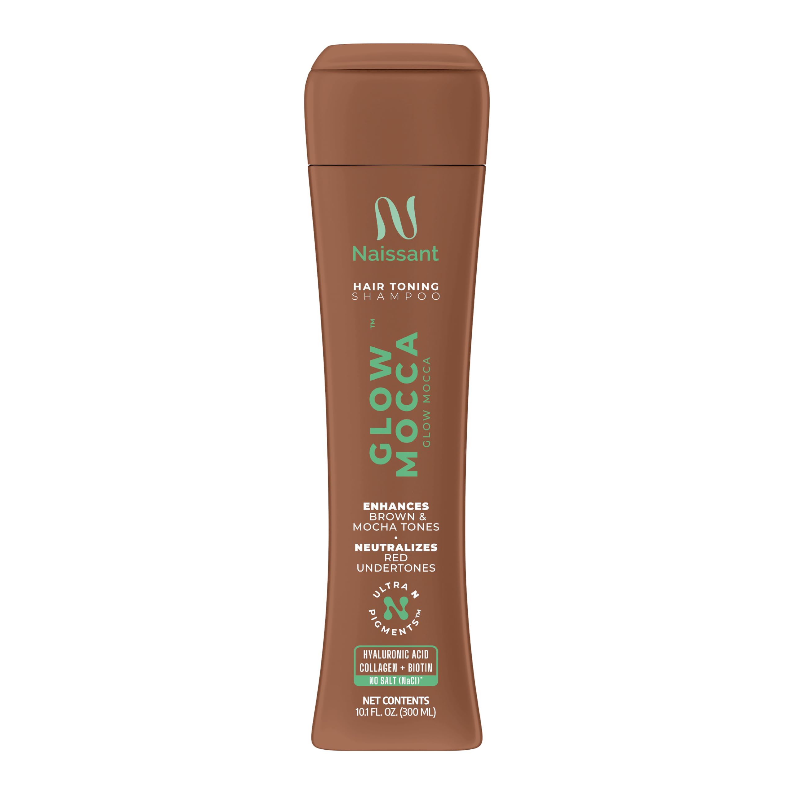 Naissant Glow Mocca Hair Toning Shampoo — Neutralizes Red/Orange Undertones with High-Purity Pigments for Brown & Mocha Hair | Paraben, Ammonia & Sulfate Free | 10.1 Fl Oz