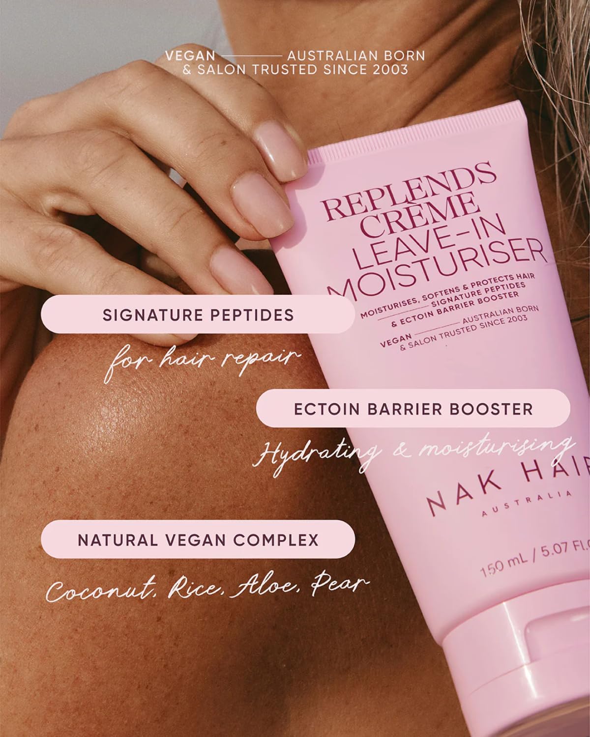 NAK Signature Replends Creme 150ml - Leave-In Hair Moisturizer for Hydration, Detangling & Protection | Vegan & Cruelty-Free