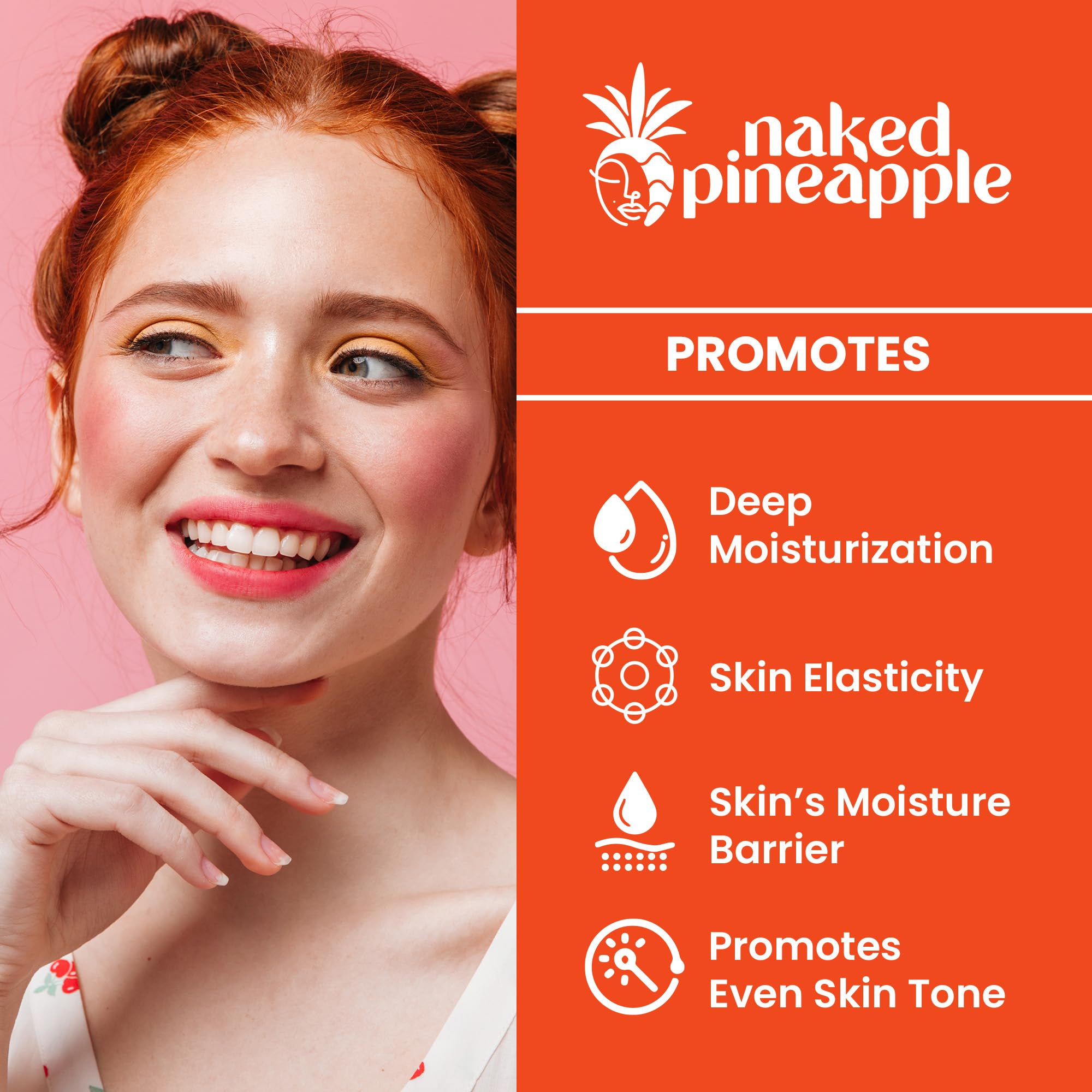 Naked Pineapple Bright & Tight Super Serum — Enzyme-Powered Hydration, Elasticity & Even Tone — 1oz