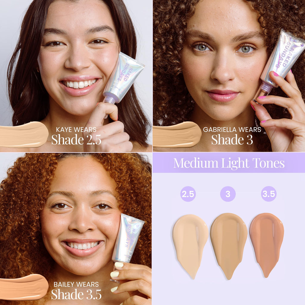 Naked Sundays BeautyScreen SPF 50 Peptide Foundation Tint – Light Neutral 2.5, 1.01 oz