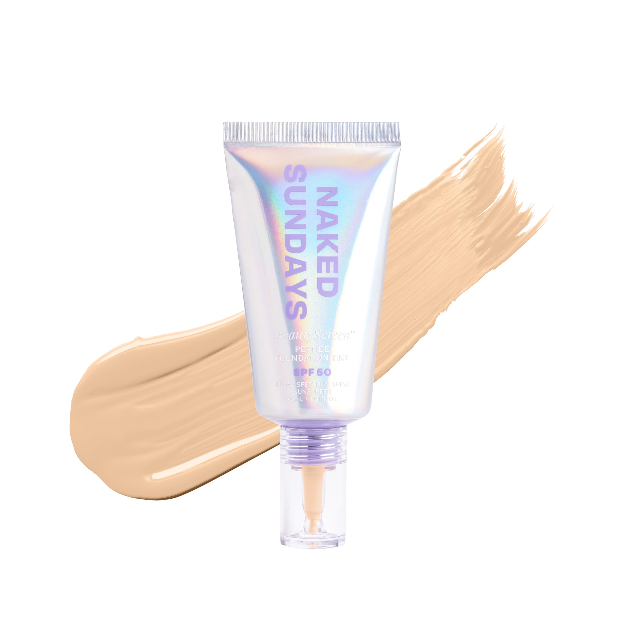 Naked Sundays BeautyScreen SPF 50 Peptide Foundation Tint – Light Neutral 2.5, 1.01 oz