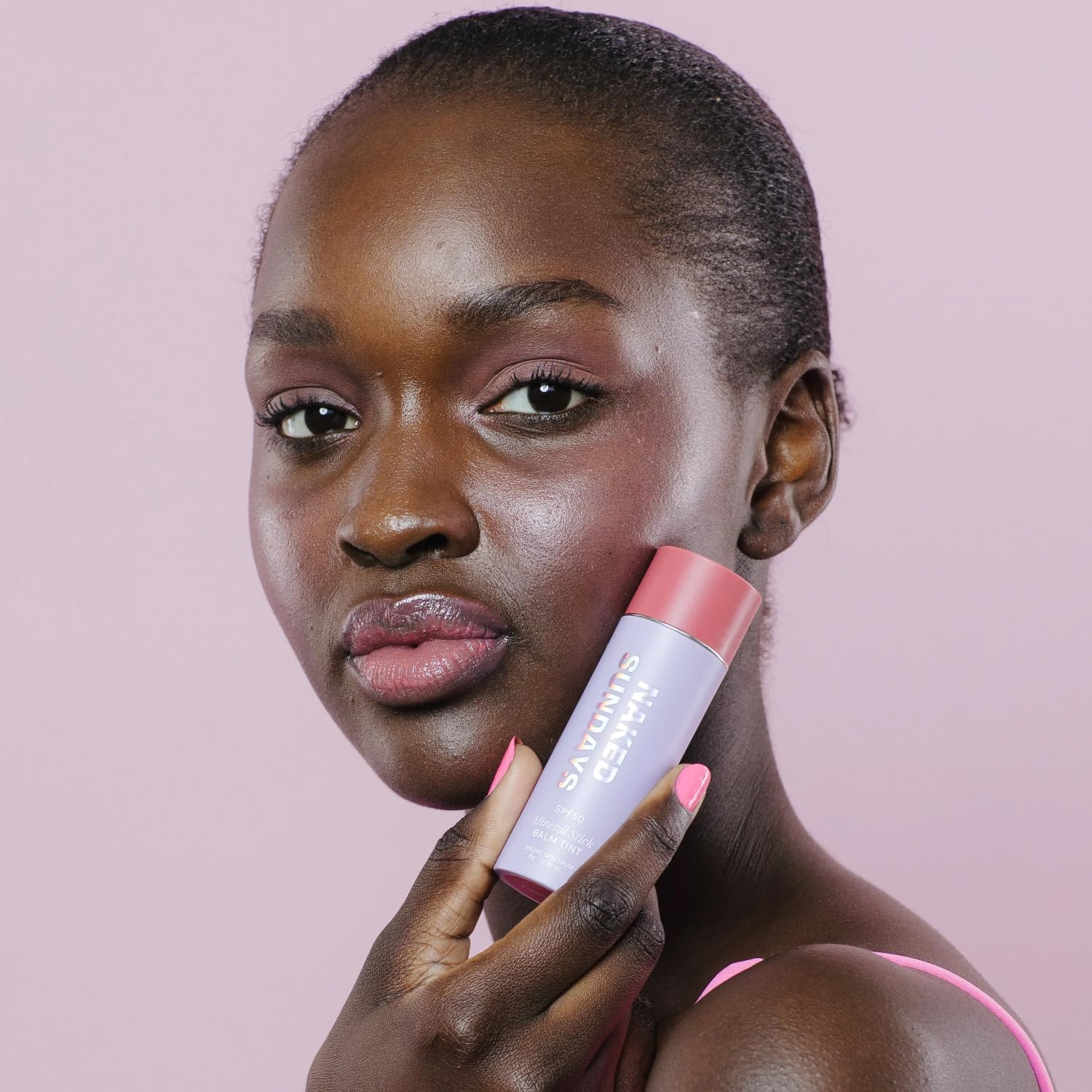 Naked Sundays SPF 50 Glow Balm – Dusty Rose, Peptide-Infused Blush Stick