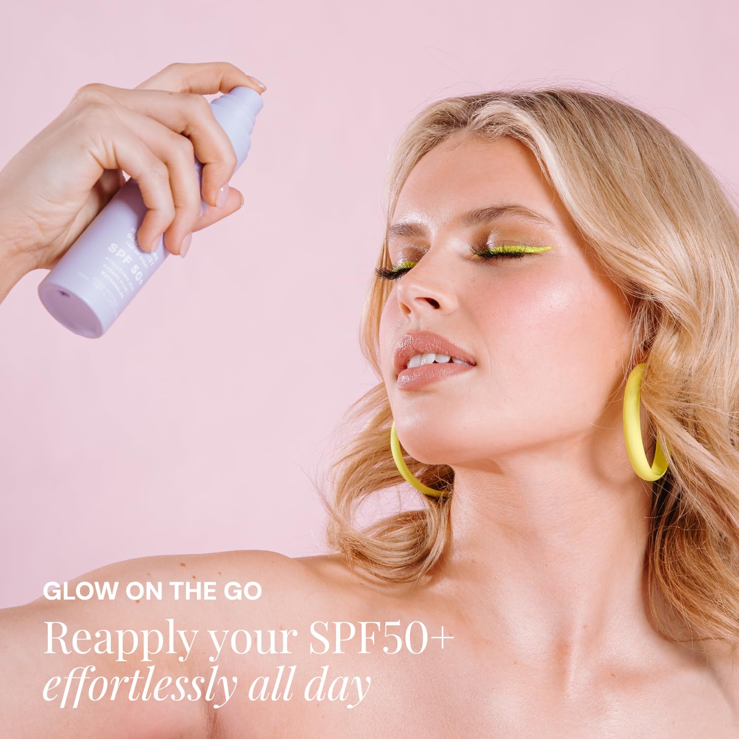Naked Sundays SPF 50 Hydrating Glow Face Mist – Daily Sunscreen Setting Spray with Hyaluronic Acid (75ml)