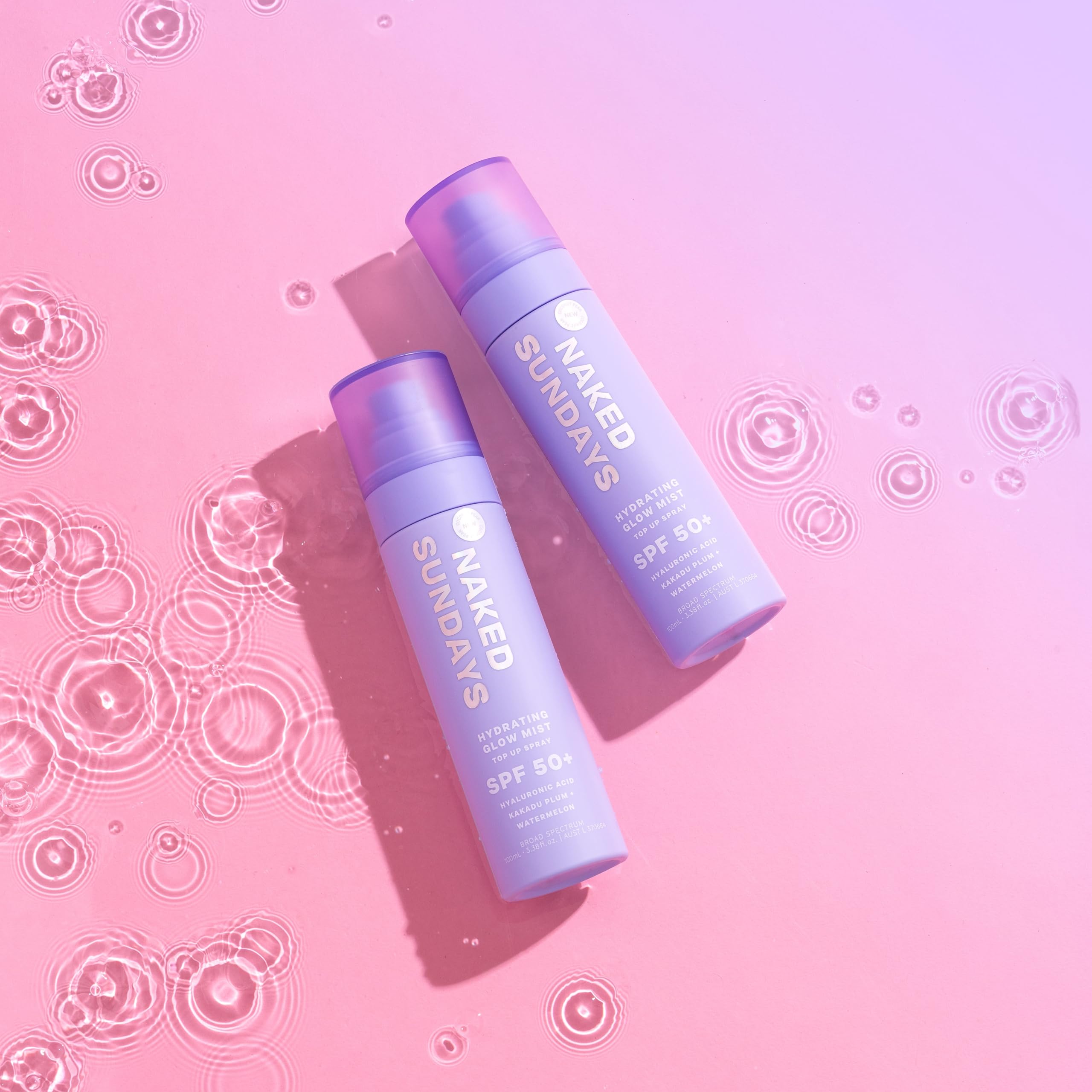 Naked Sundays SPF 50 Hydrating Glow Face Mist – Daily Sunscreen Setting Spray with Hyaluronic Acid (75ml)