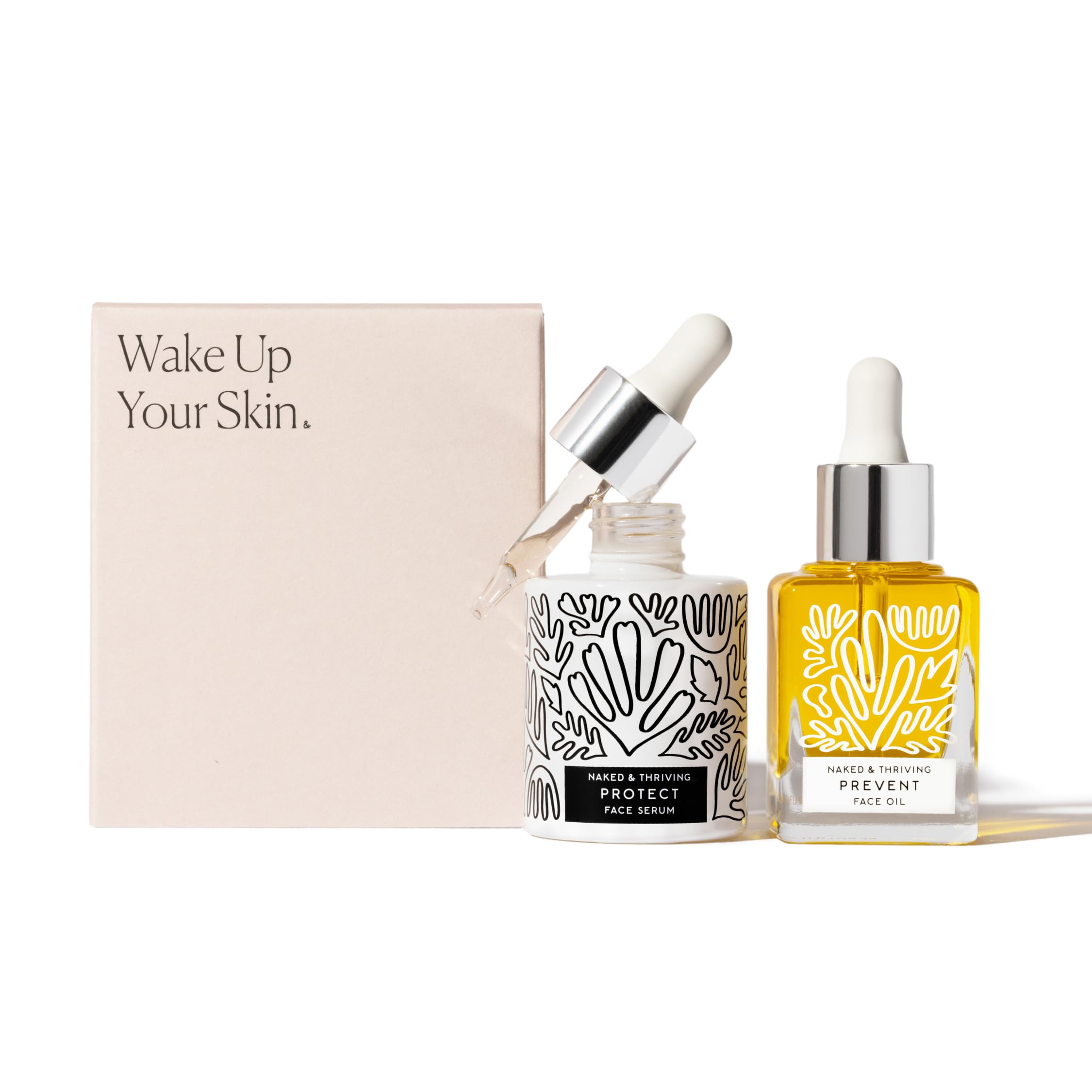 Naked & Thriving Limited Edition Day Set – Protect Antioxidant Day Serum + Prevent Anti-Aging Oil
