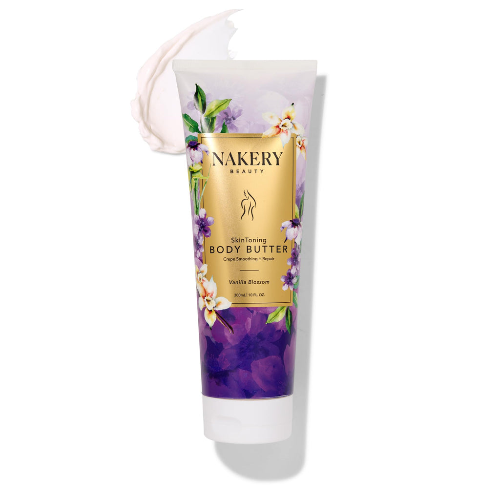 Nakery Skin Toning Body Butter for Women – Peptide Firming Lotion with Vanilla Blossoms