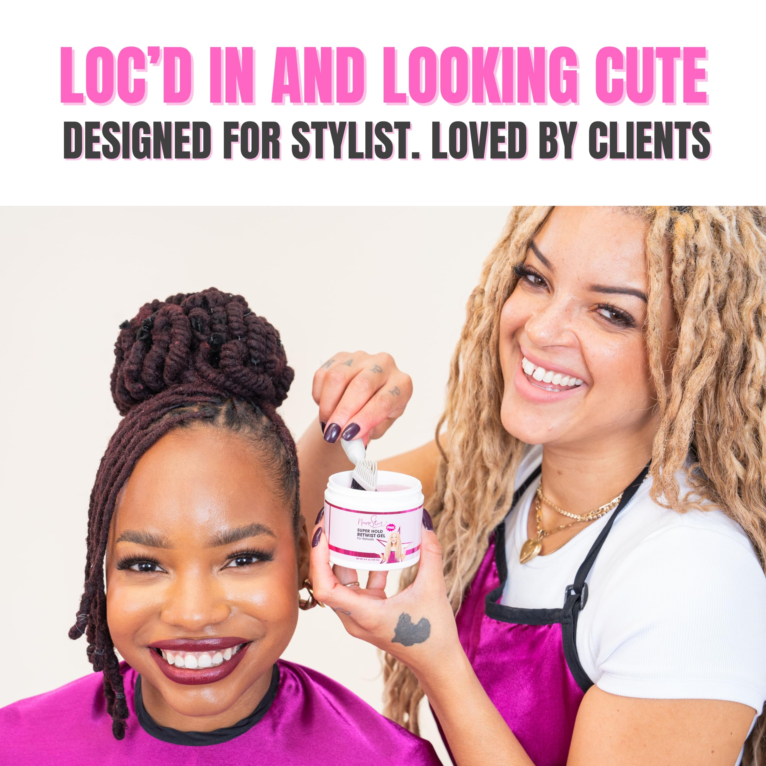 NappStar Super Hold Retwist Gel – Pink, 16oz | Strong Hold for Locs & Edges