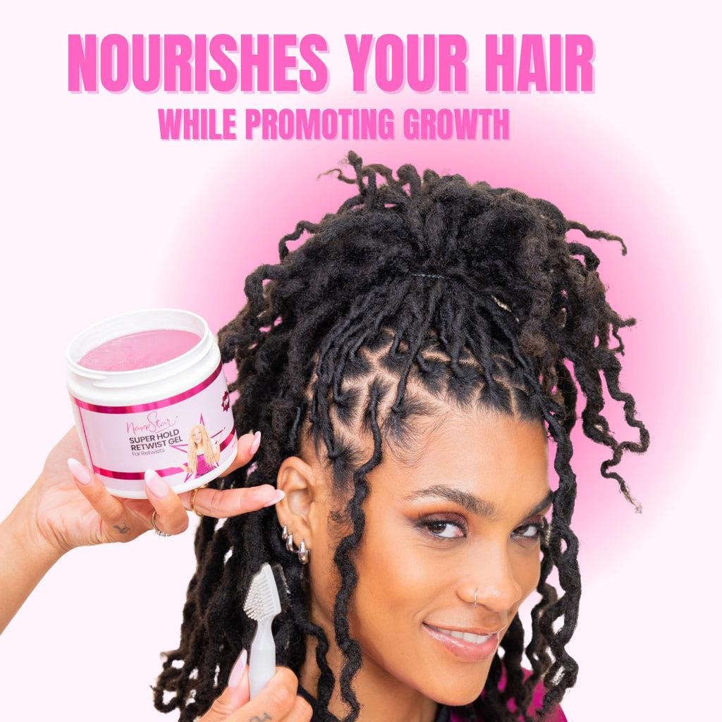 NappStar Super Hold Retwist Gel – Pink, 16oz | Strong Hold for Locs & Edges
