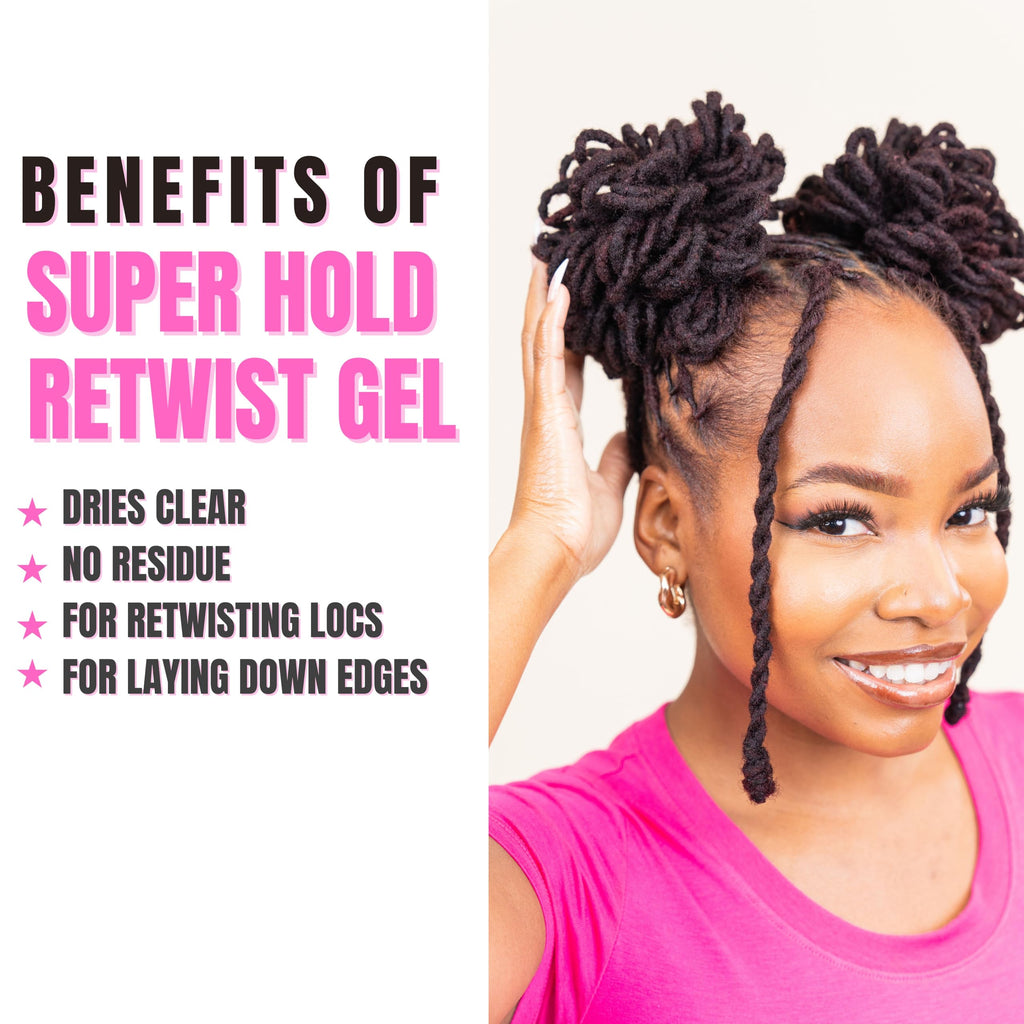 NappStar Super Hold Retwist Gel – Pink, 16oz | Strong Hold for Locs & Edges