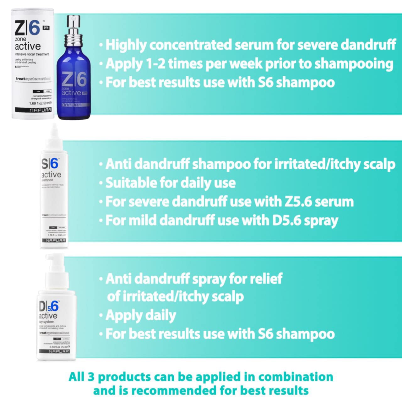 NAPURA Z6 Anti Dandruff Dry Scalp Serum | Intensive Treatment with Salicylic Acid, Zinc & Tea Tree Oil (1.69 fl oz)