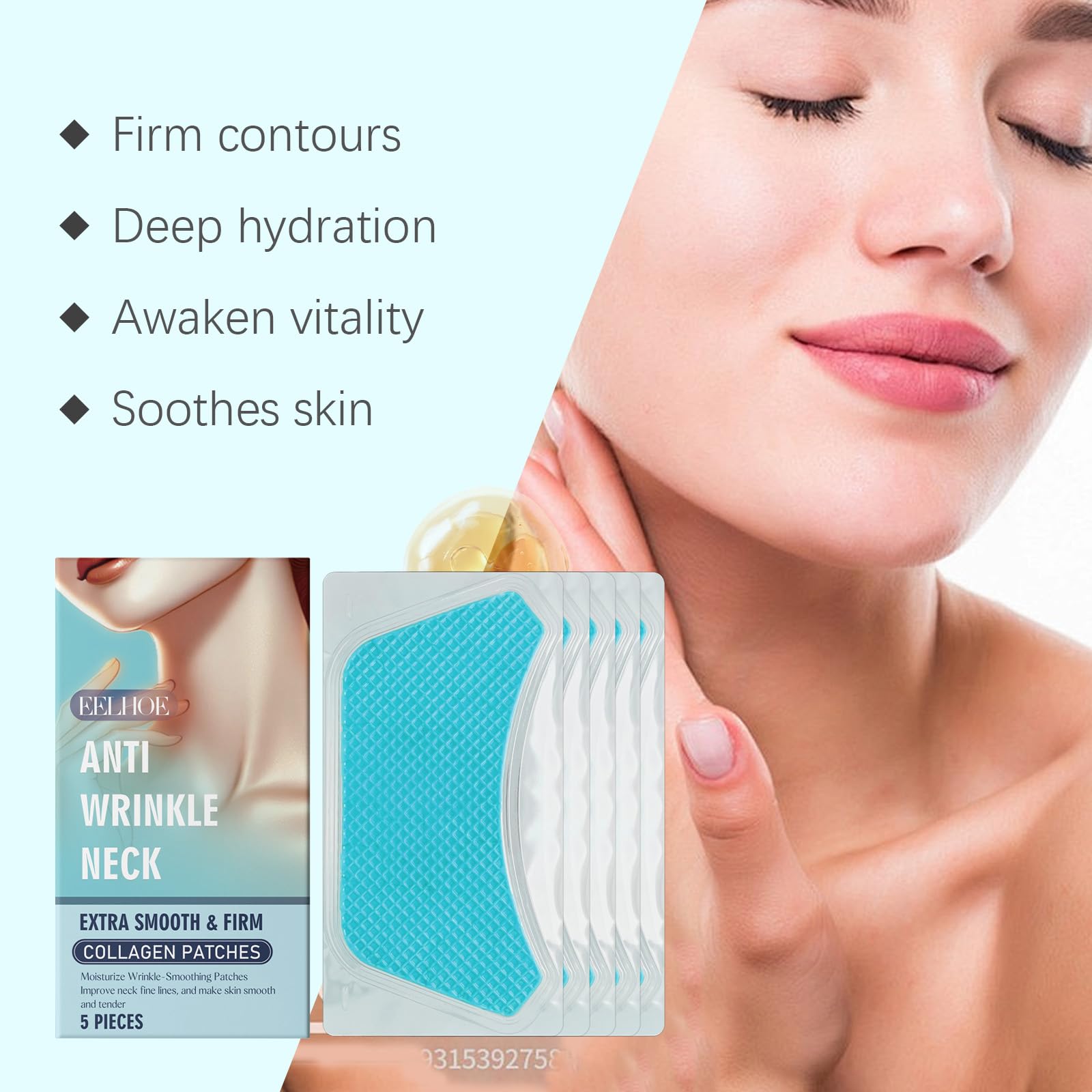 Nascence Anti Neck Wrinkle Patches – 5-Piece Moisturizing & Firming Neck Patches