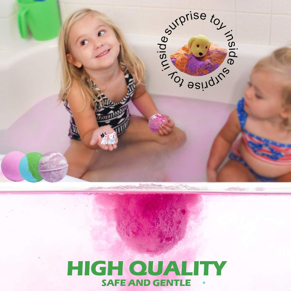 NASKY 3.5 oz XL Kids Bath Bombs with Toys Inside – 12 Count