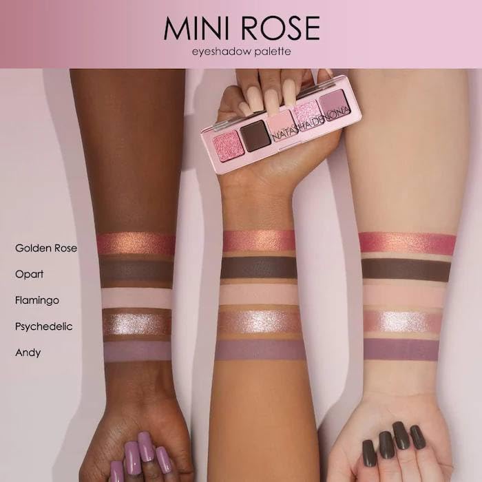 Natasha Denona Mini Rose Eyeshadow Palette + Bonus Korean Sheet Mask with Collagen – Rosy Glow Set