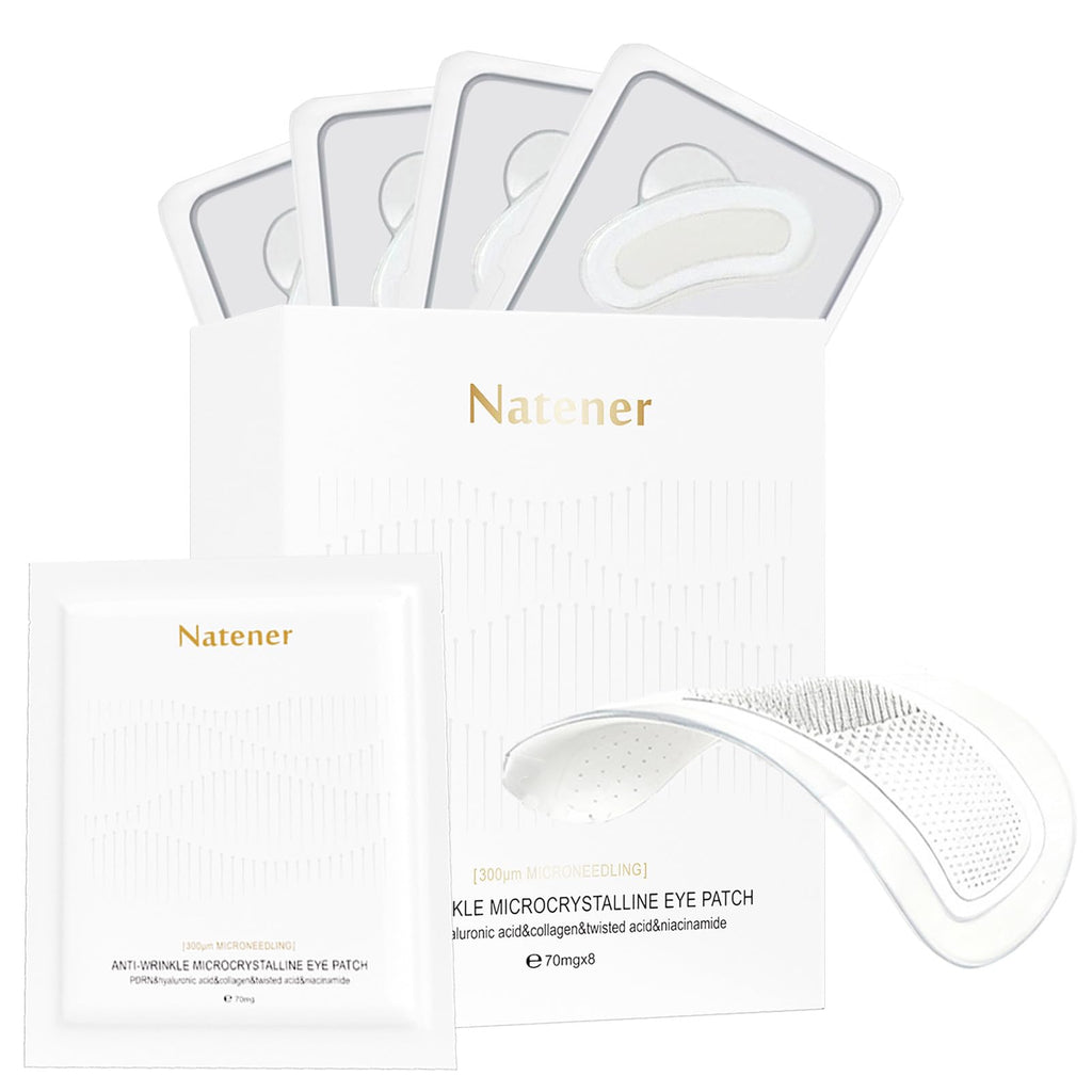 Natener 4 Pairs PDRN Micro Eye Patches | Hyaluronic Acid, Kojic Acid, Collagen + Peptides