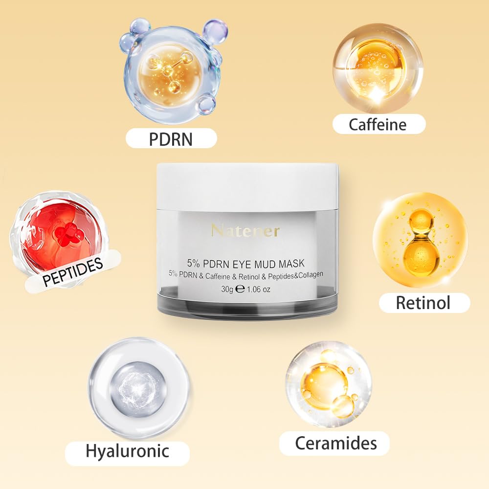 Natener 5% PDRN Eye Cream Patch – DIY Under Eye Patches for Puffy Eyes, Dark Circles & Wrinkles