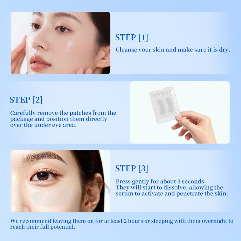 Natener 4 Pairs PDRN Micro Eye Patches | Hyaluronic Acid, Kojic Acid, Collagen + Peptides