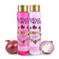 Nativa Herbal Onion Shampoo & Conditioner Set – Biotin & Panthenol, Anti-Frizz, 18.5 fl oz Each