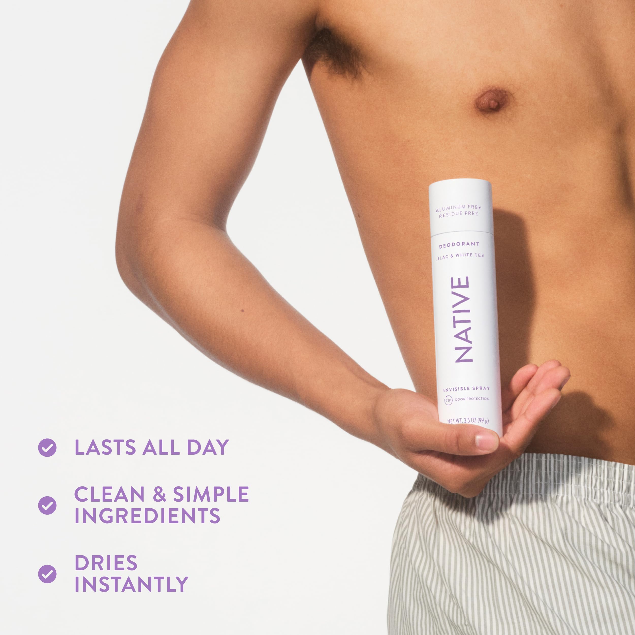 Native Deodorant & Body Spray Lilac & White Tea – Aluminum-Free, 72-Hour Odor Protection
