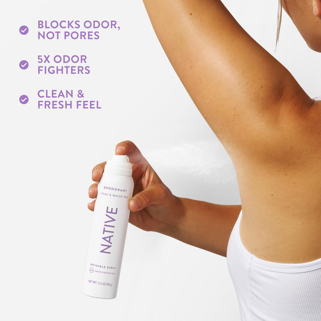 Native Deodorant & Body Spray Lilac & White Tea – Aluminum-Free, 72-Hour Odor Protection