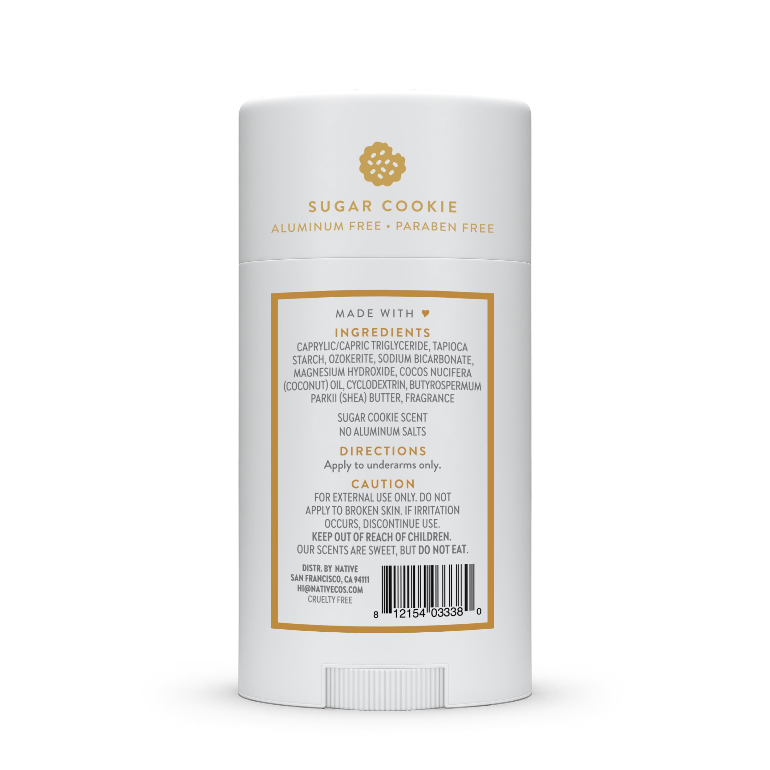 Native Deodorant Holiday Edition Sugar Cookie – 72-Hour Odor Control, Aluminum-Free for Women & Men