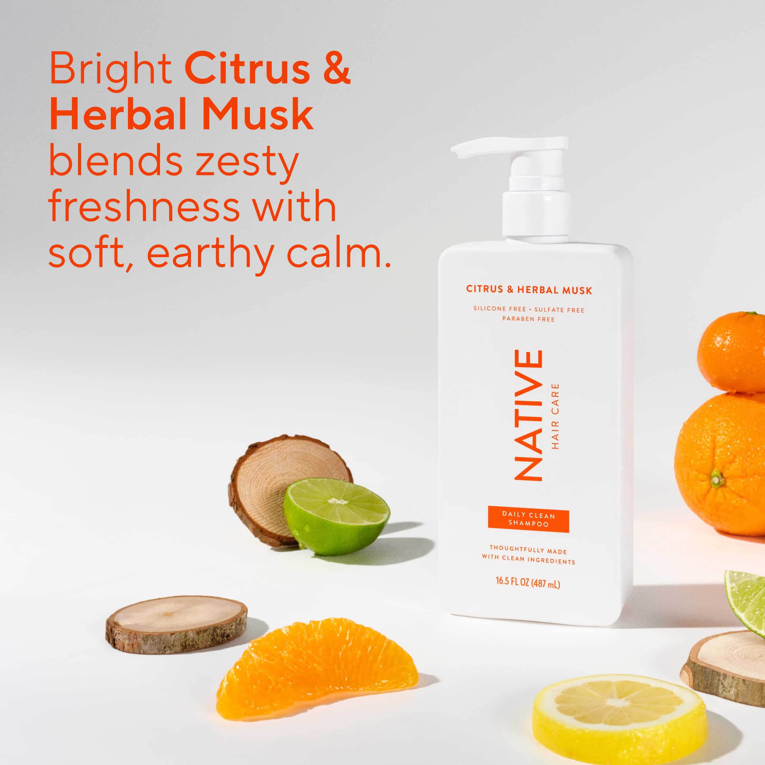 Native Shampoo & Conditioner Set — Naturally Derived, Sulfate-Free, All Hair Types, Citrus & Herbal Musk (2 x 16.5 oz)