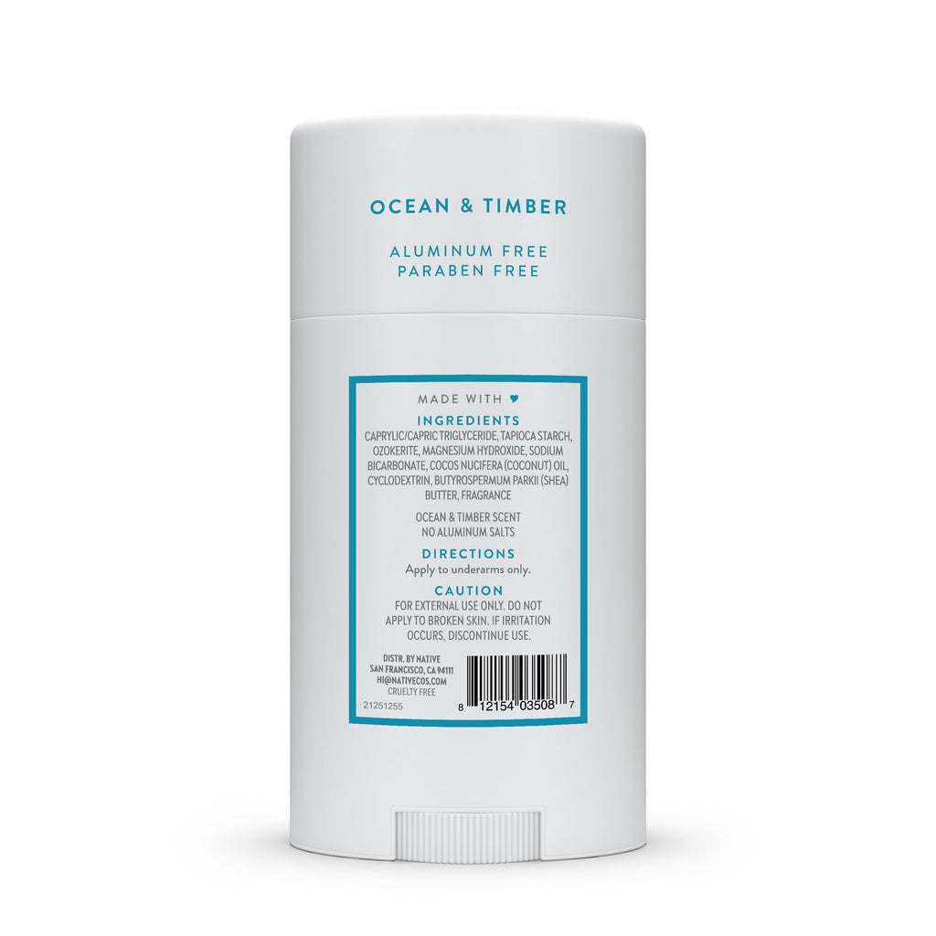 Native Ocean & Timber Deodorant 2.65oz — Aluminum-Free, 72-Hour Odor Protection