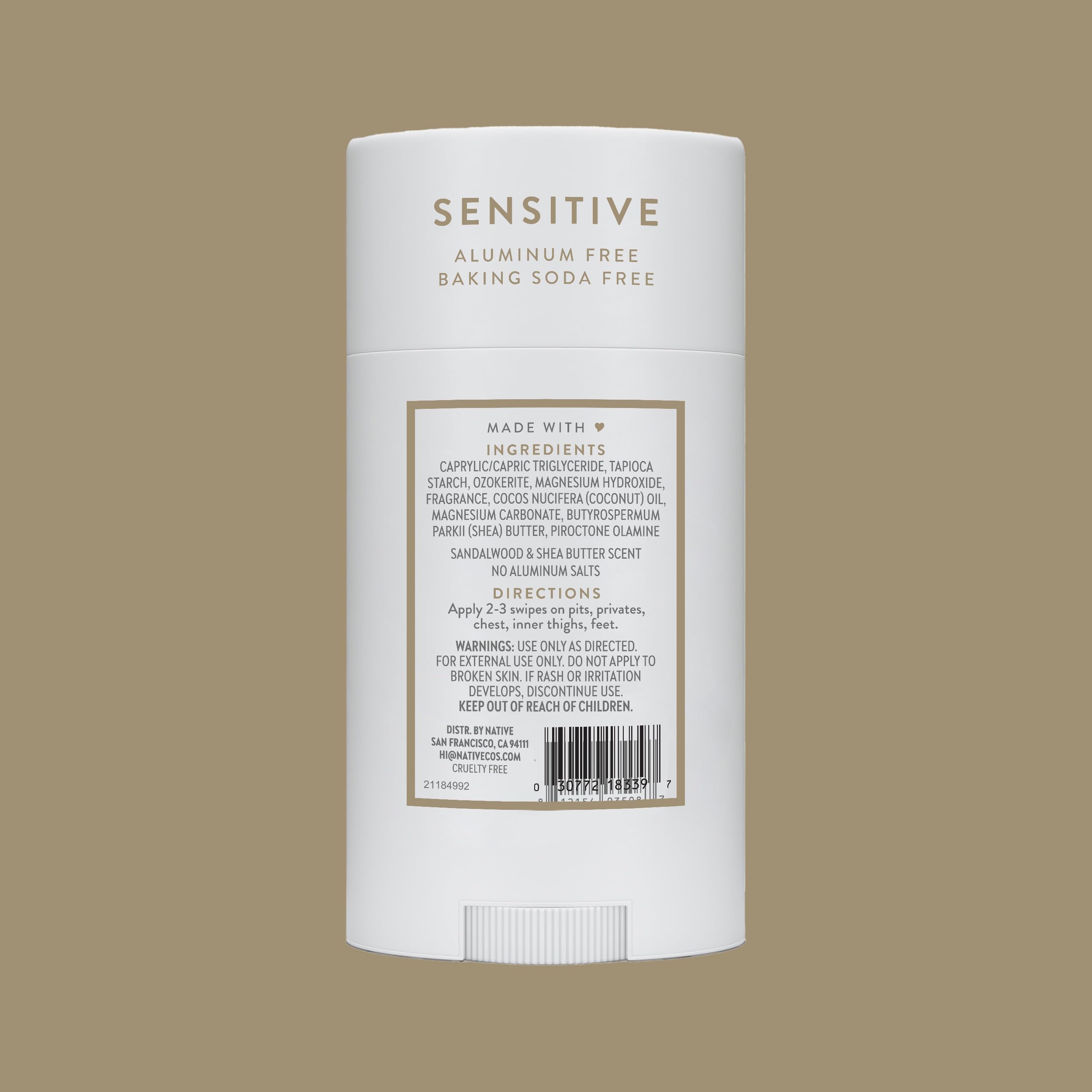 Native Sandalwood & Shea Butter Whole Body Deodorant – Sensitive, 2.4 oz