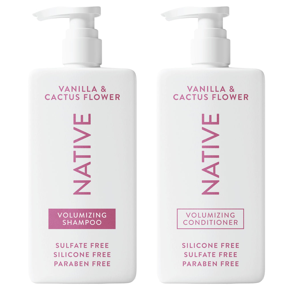 Native Vanilla & Cactus Flower 2-in-1 Shampoo & Conditioner | Naturally Derived, Sulfate & Dye Free, 2-Pack
