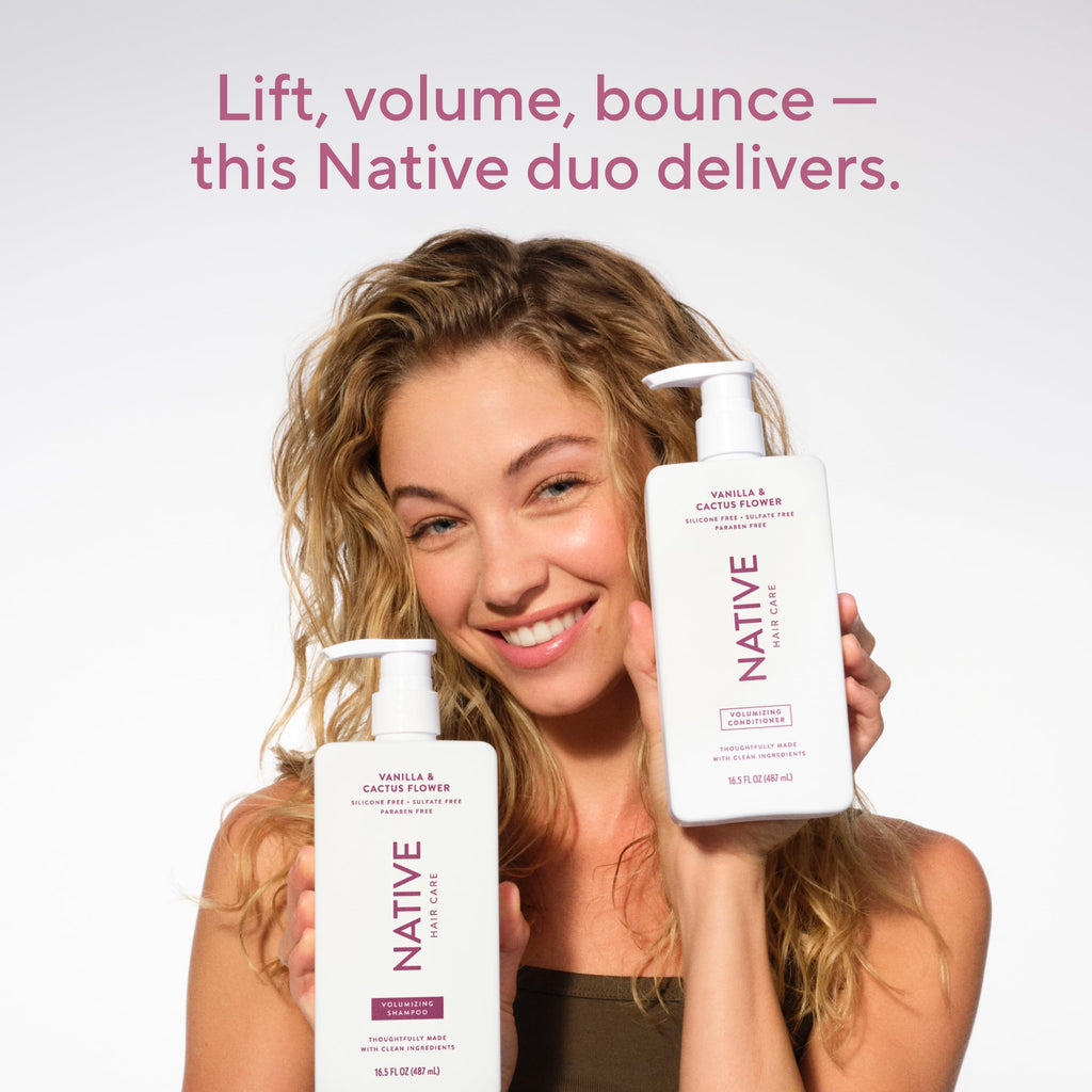 Native Vanilla & Cactus Flower 2-in-1 Shampoo & Conditioner | Naturally Derived, Sulfate & Dye Free, 2-Pack