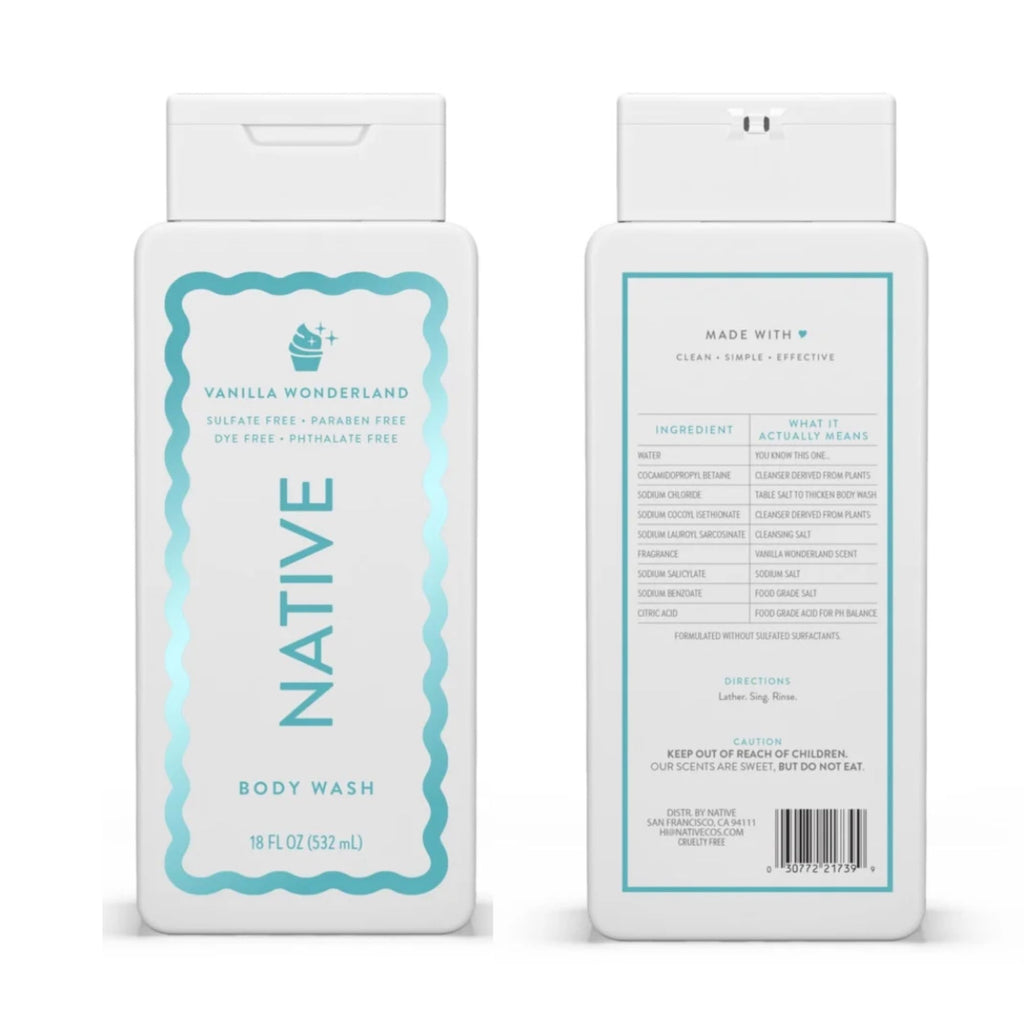 Native Vanilla Wonderland Body Wash – Holiday Limited Edition Set (2 x 18 fl oz), Sulfate & Paraben Free