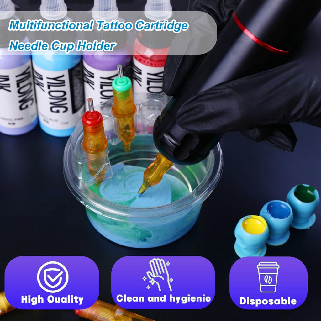 NATUMER Dip Foam Cups: 18 Dip Cups + 20 Cup Holders for Tattoo Cleaning