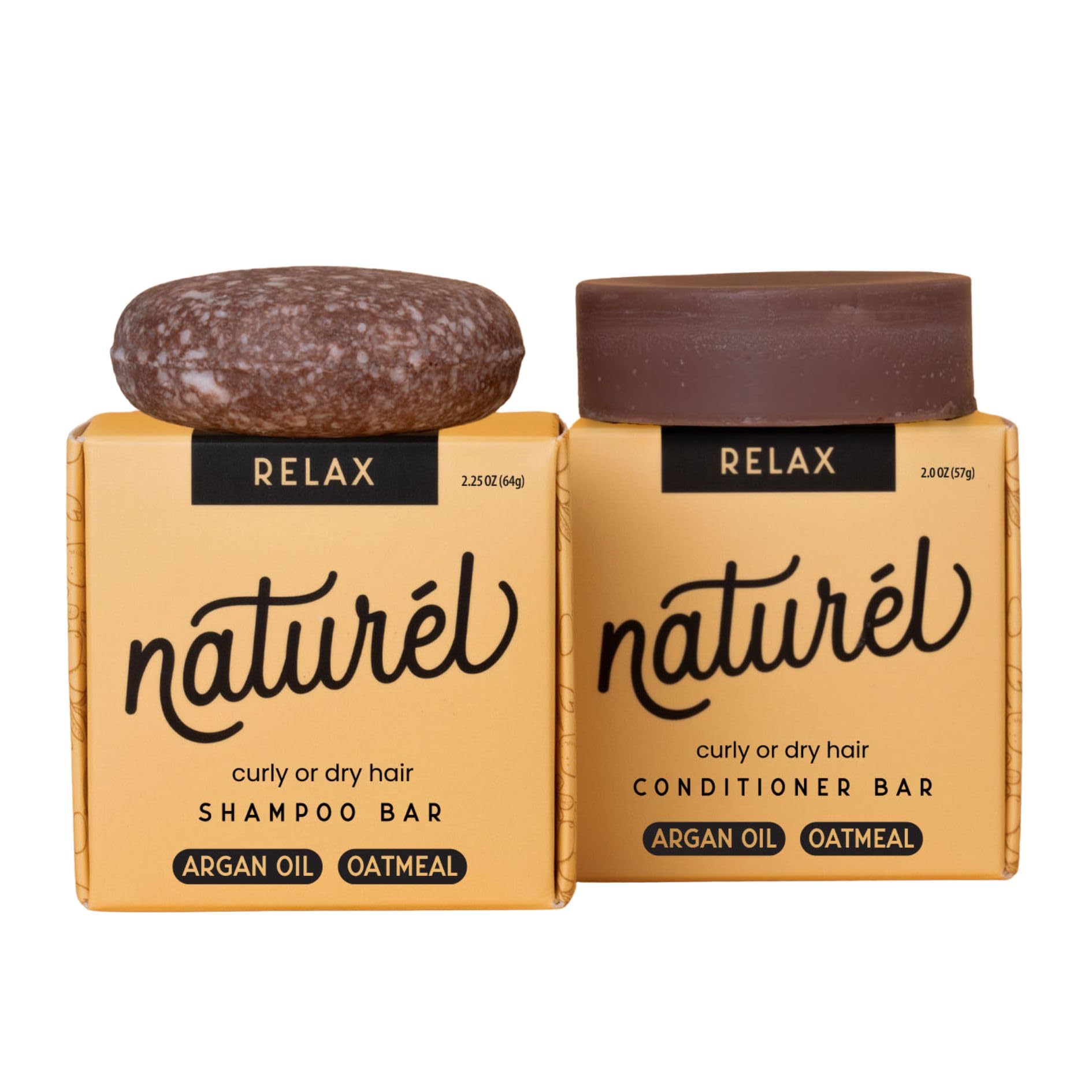 NATURÉL Relax Moisturizing Shampoo & Conditioner Set – Argan Oil & Colloidal Oatmeal | Vegan, Made in USA