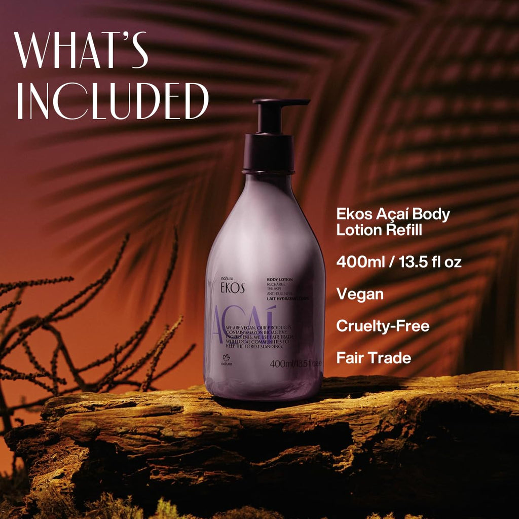 Natura Ekos Açaí Revitalizing Body Lotion Refill – Vegan, 24h Soft Skin, 400ml
