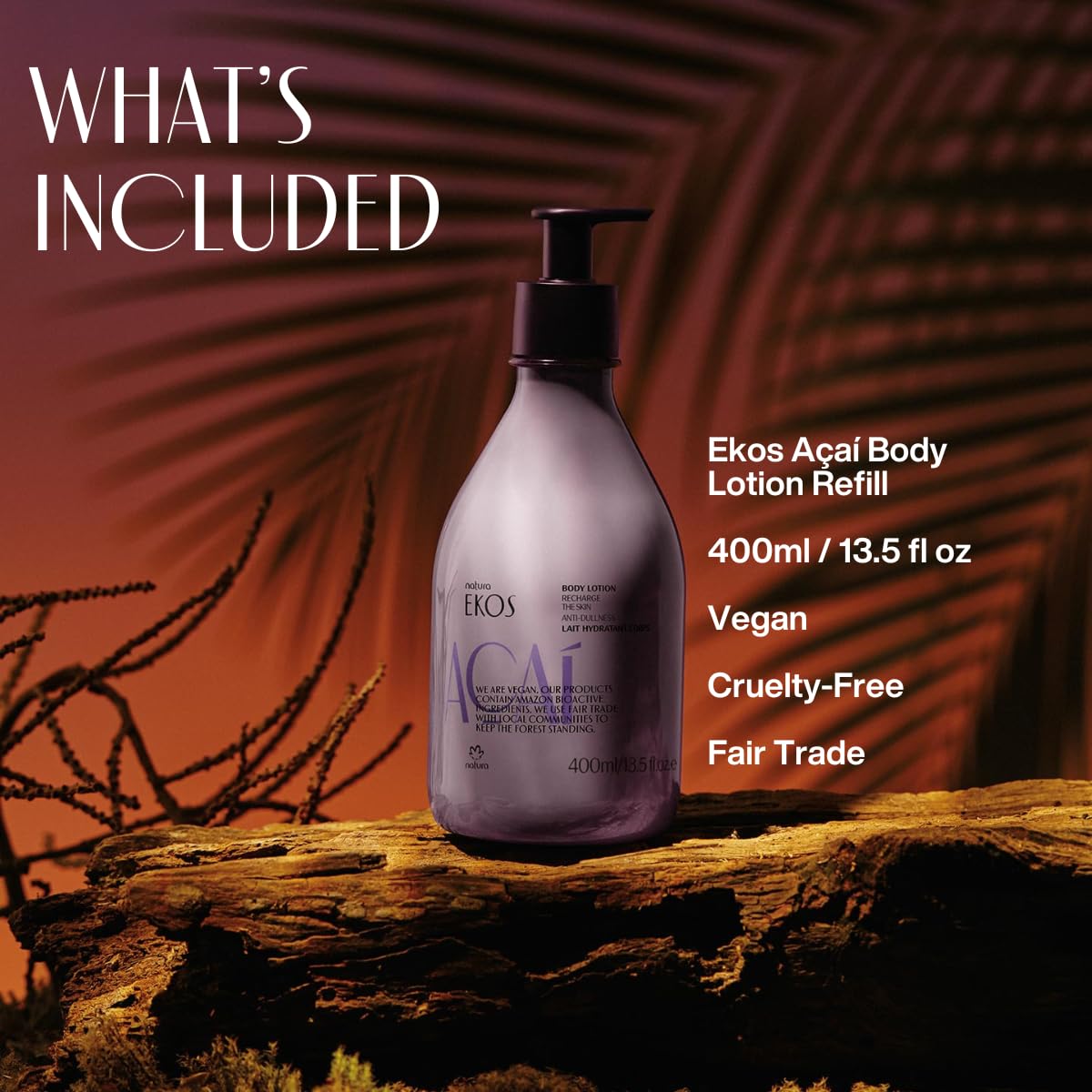 Natura Ekos Açaí Revitalizing Body Lotion Refill – Vegan, 24h Soft Skin, 400ml