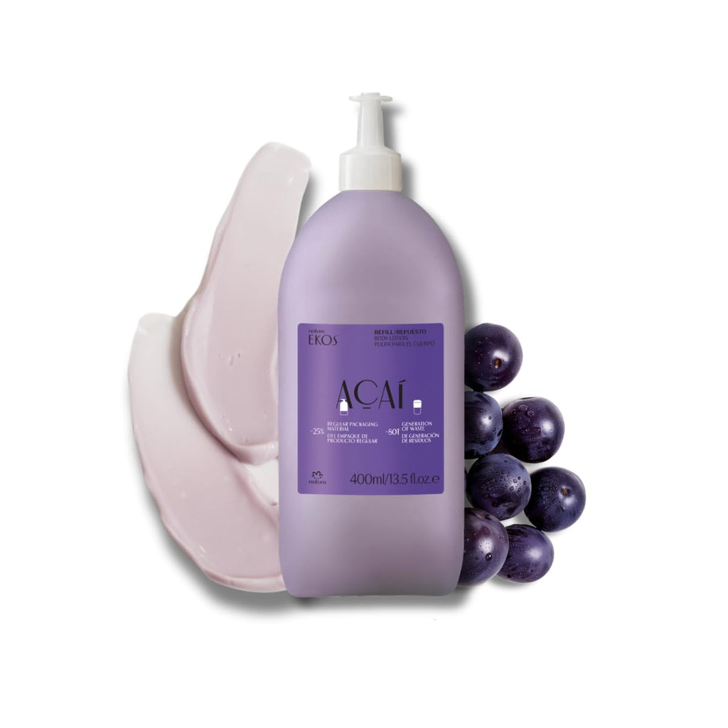 Natura Ekos Açaí Revitalizing Body Lotion Refill – Vegan, 24h Soft Skin, 400ml