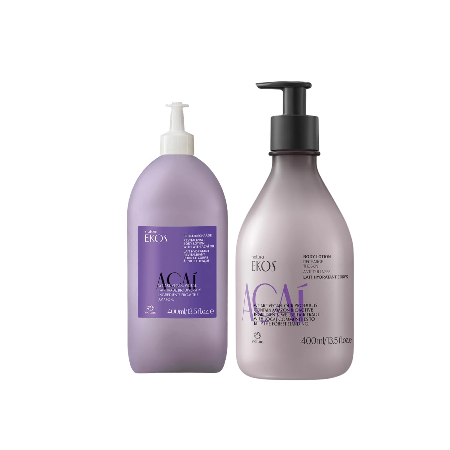 Natura Ekos Açaí Revitalizing Body Lotion Refill – Vegan, 24h Soft Skin, 400ml