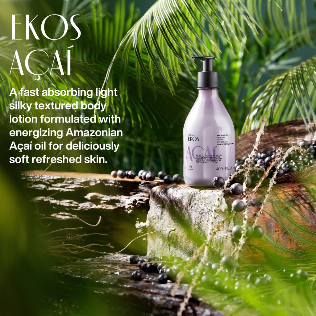 Natura Ekos Açaí Revitalizing Body Lotion Refill – Vegan, 24h Soft Skin, 400ml