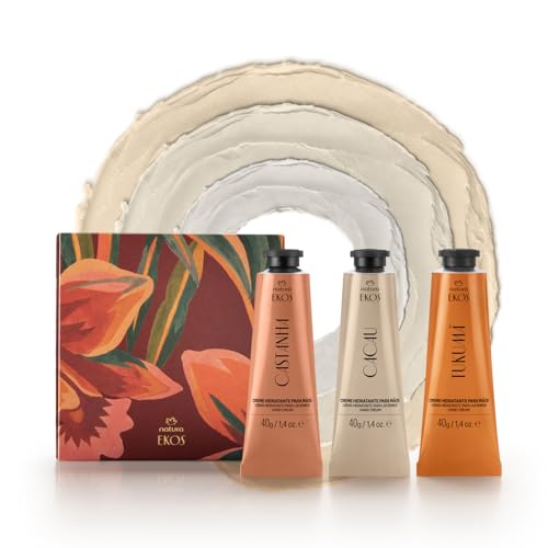 Natura Ekos Hand Cream Trio – 3x40g Vegan Gift Set (Brazil Nut, Tukumã, Cacau)