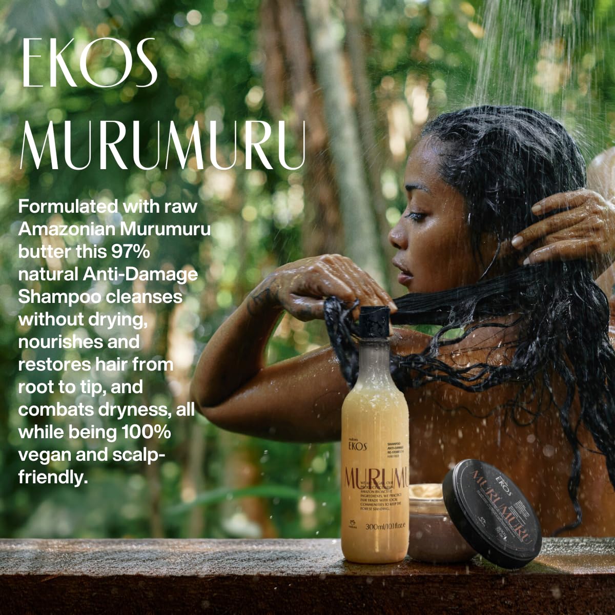 Natura Ekos Murumuru Restoring Shampoo Refill – Cleanse & Moisturize Hair (300ml) | Vegan