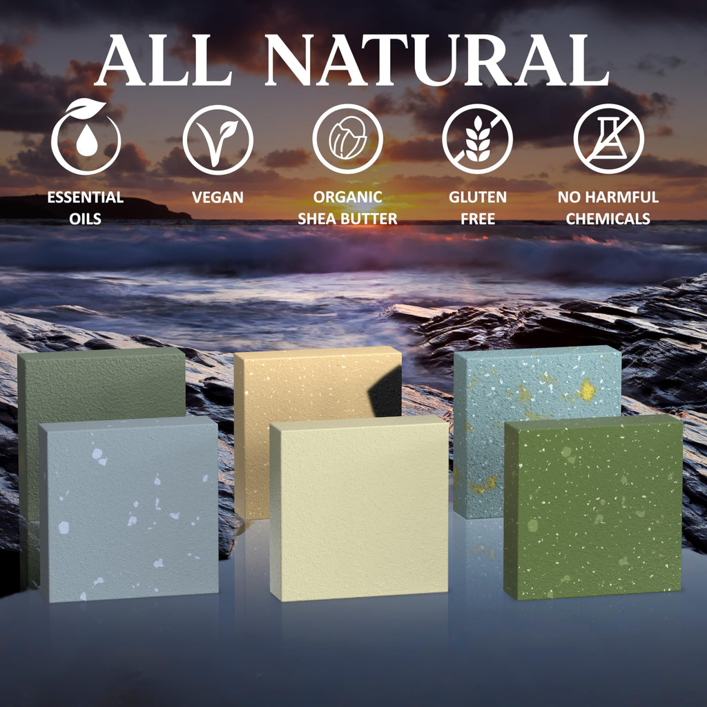 Natural American Men’s Bar Soap – 6 Bar Set, USA Handmade, All Natural, Cologne Scent, 5 oz