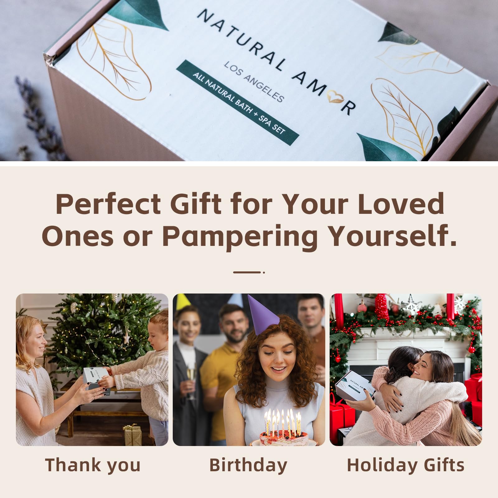 Natural Amor Los Angeles Organic Handmade Soap Bar Set (4 Pack) – Cold Process Gift for Women