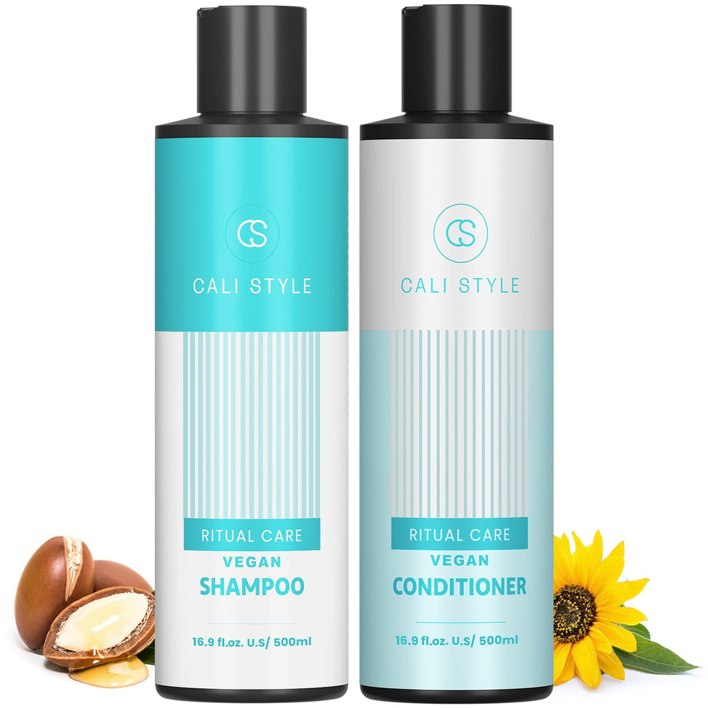Natural Cosmetic Labs Cali Style Shampoo & Conditioner Set for Dry & Damaged Hair — Vegan, Sulfate- & Paraben-Free, 16.9 oz