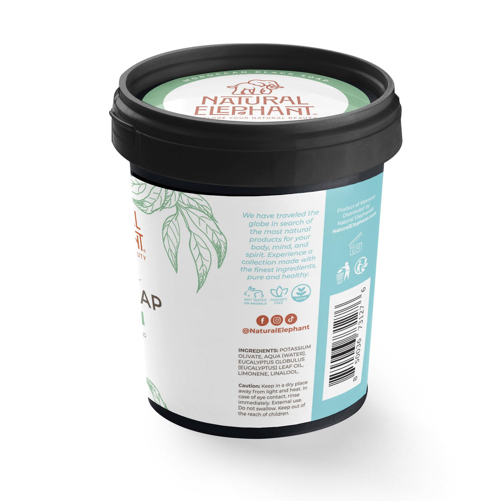 Natural Elephant Moroccan Black Soap with Eucalyptus – 1kg Bulk